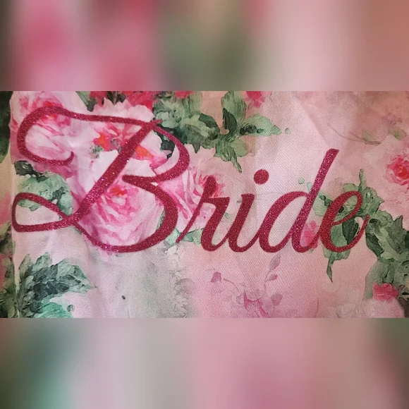 David's Bridal Floral Bride Robe - Picture 2 of 4